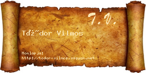 Tódor Vilmos névjegykártya